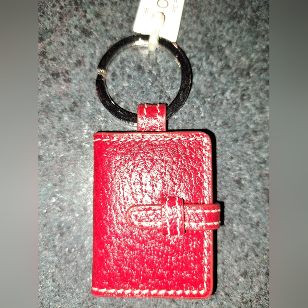 NWT Coach Red Leather Photo Keychain
